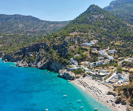 Insel Karpathos Griechenland Bade Sandstrand Badeferien Ferien webook.ch