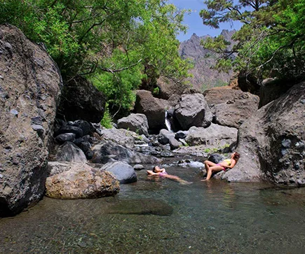 Insel La Palma, Kanaren, barranco las angustias Badeferien